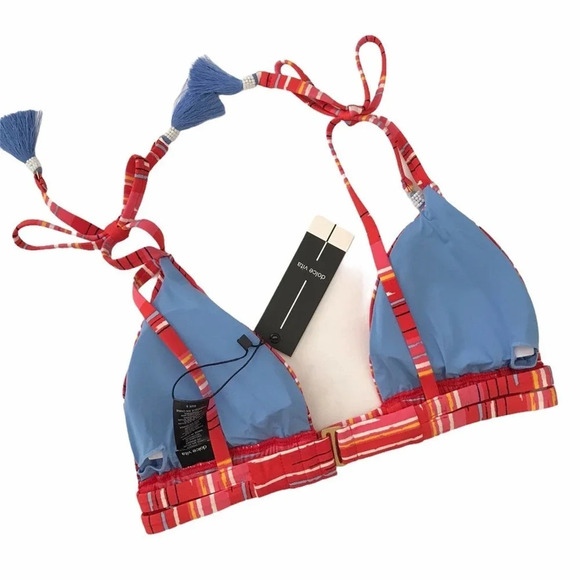 NEW Dolce Vita Tie Strap Triangle Bikini Top Size Small NWT - Picture 5 of 10